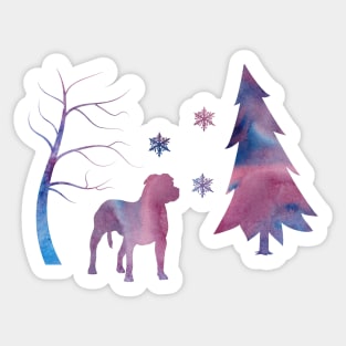 Staffordshire Terrier, Staffy, Amstuff Winter Snowflakes Art Sticker